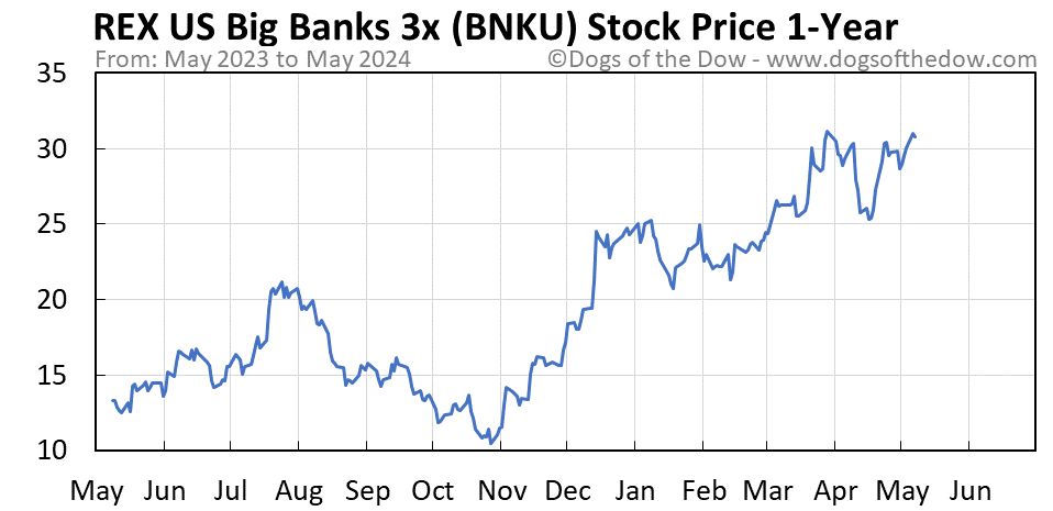 BNKU 1-year stock price chart