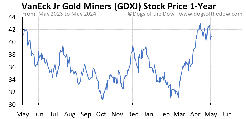 GDXJ 1-year stock price chart